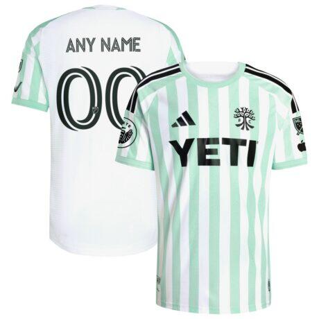Austin FC adidas 2026 The Rooted Kit On-Field Authentic Patch Custom Jersey - White - Front View
