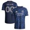 New York City FC adidas 2026 The All Nations Kit On-Field Authentic Patch Custom Jersey - Blue - Front View