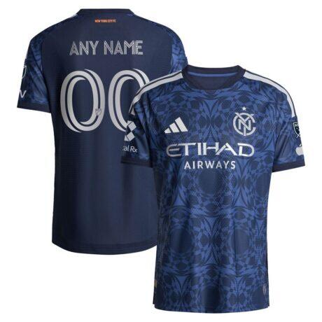 New York City FC adidas 2026 The All Nations Kit On-Field Authentic Patch Custom Jersey - Blue - Front View