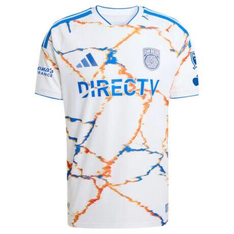 San Diego FC adidas 2026 Unprecedented Unity Kit On-Field Authentic Patch Custom Jersey - White - Side View