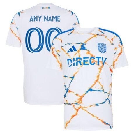 San Diego FC adidas 2026 Unprecedented Unity Kit Replica Custom Jersey - White - Front View