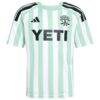 Austin FC adidas Youth 2026 The Rooted Kit Replica Custom Jersey - White - Side View