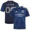 New York City FC adidas Youth 2026 The All Nations Kit Replica Custom Jersey - Blue - Front View