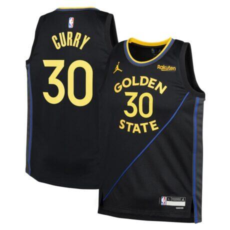 Stephen Curry Golden State Warriors Jordan Brand Youth Swingman Player Jersey - Black - Front View
