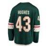 Quinn Hughes Minnesota Wild Fashion7 Home Breakaway Jersey - Green - Detail View