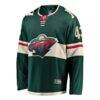 Quinn Hughes Minnesota Wild Fashion7 Home Breakaway Jersey - Green - Side View