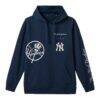 New York Yankees TravisMathew Foul Proof Tri-Blend Hoodie - Navy - Side View
