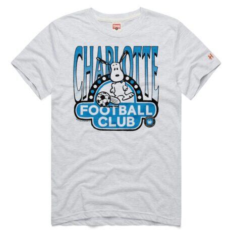 Charlotte FC Homage Unisex MLS x Peanuts Snoopy Graphic Tri-Blend T-Shirt - Gray - Front View