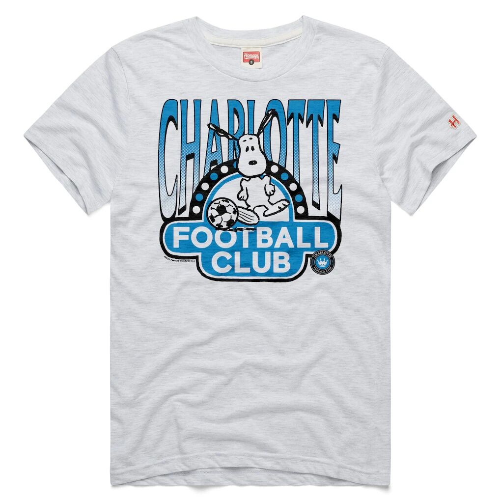 Charlotte FC Homage Unisex MLS x Peanuts Snoopy Graphic Tri-Blend T-Shirt