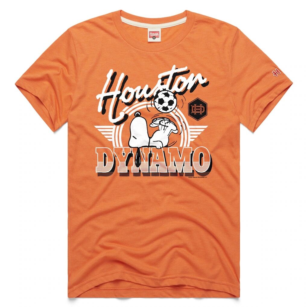 Houston Dynamo FC Homage Unisex MLS x Peanuts Snoopy Graphic Tri-Blend T-Shirt