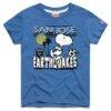 San Jose Earthquakes Homage Youth MLS x Peanuts Snoopy Graphic Tri-Blend T-Shirt - Blue - Front View
