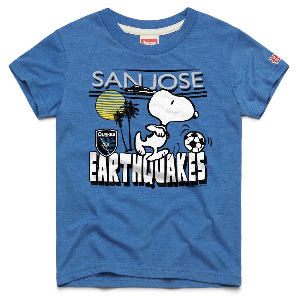 San Jose Earthquakes Homage Youth MLS x Peanuts Snoopy Graphic Tri-Blend T-Shirt