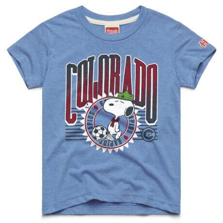 Colorado Rapids Homage Youth MLS x Peanuts Snoopy Graphic Tri-Blend T-Shirt - - Front View