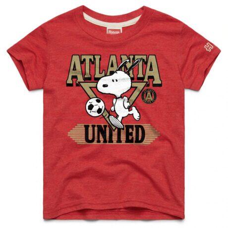 Atlanta United FC Homage Youth MLS x Peanuts Snoopy Graphic Tri-Blend T-Shirt - Red - Front View