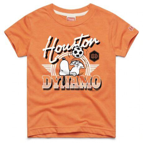 Houston Dynamo FC Homage Youth MLS x Peanuts Snoopy Graphic Tri-Blend T-Shirt - Orange - Front View