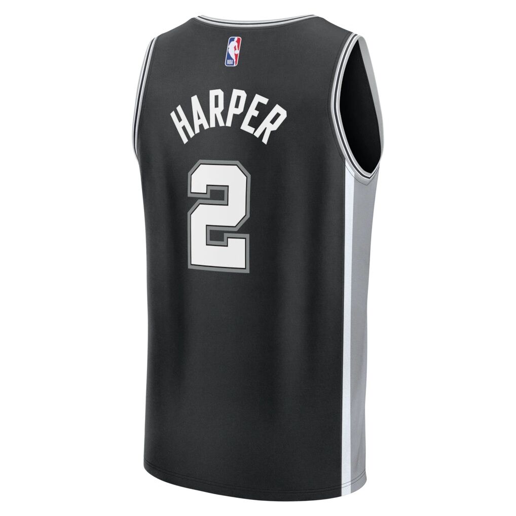 Dylan Harper San Antonio Spurs Fashion7 Fast Break Jersey - Black - Icon Edition