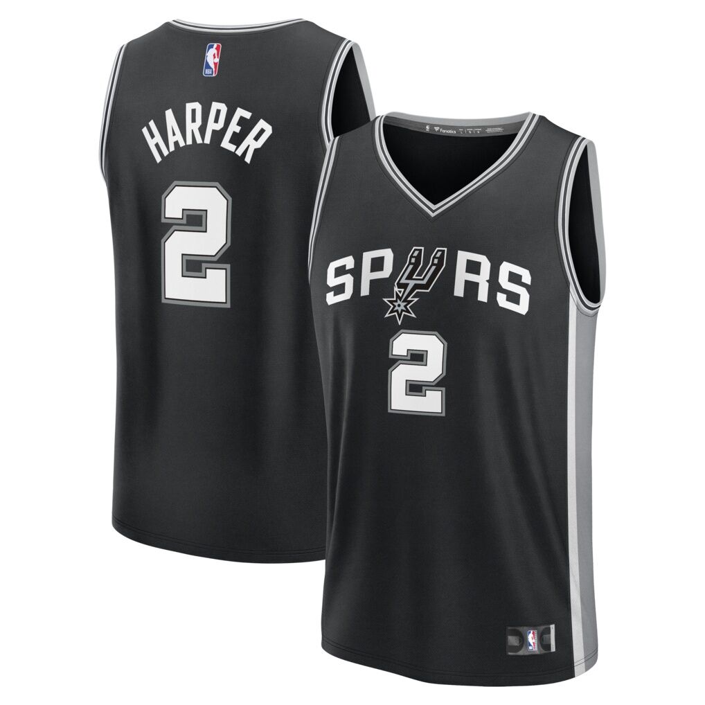 Dylan Harper San Antonio Spurs Fashion7 Fast Break Jersey - Black - Icon Edition