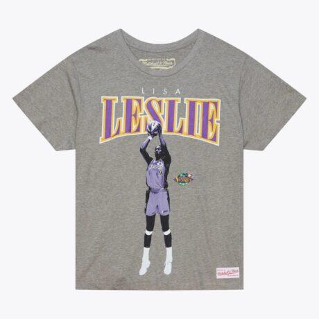 Lisa Leslie Los Angeles Sparks Mitchell & Ness Unisex Player Boyfriend T-Shirt - Heather Gray - - Detail View