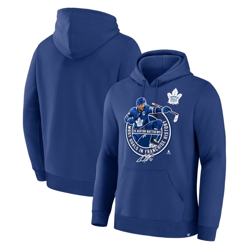 Auston Matthews Toronto Maple Leafs Most Goals in Franchise History Hoodie