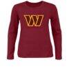 Washington Commanders Fashion7 Women's Plus Size Primary Logo Long Sleeve T-Shirt - - Front View