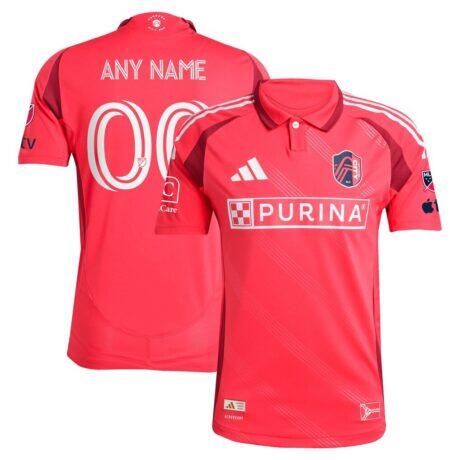 St. Louis CITY SC adidas 2025 Forever CITY Red On-Field Authentic Custom Jersey - Red - Front View
