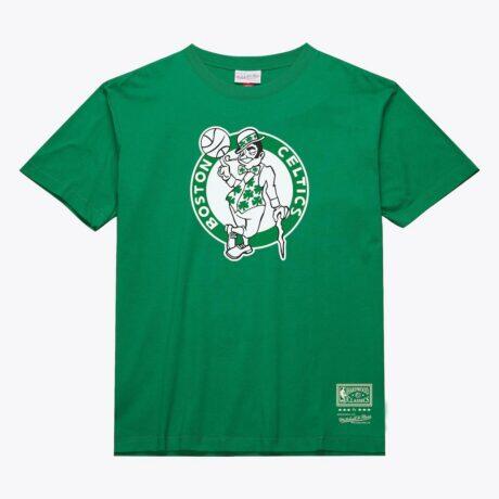 Boston Celtics Mitchell & Ness Unisex Hardwood Classics Arch T-Shirt - Kelly Green - Front View