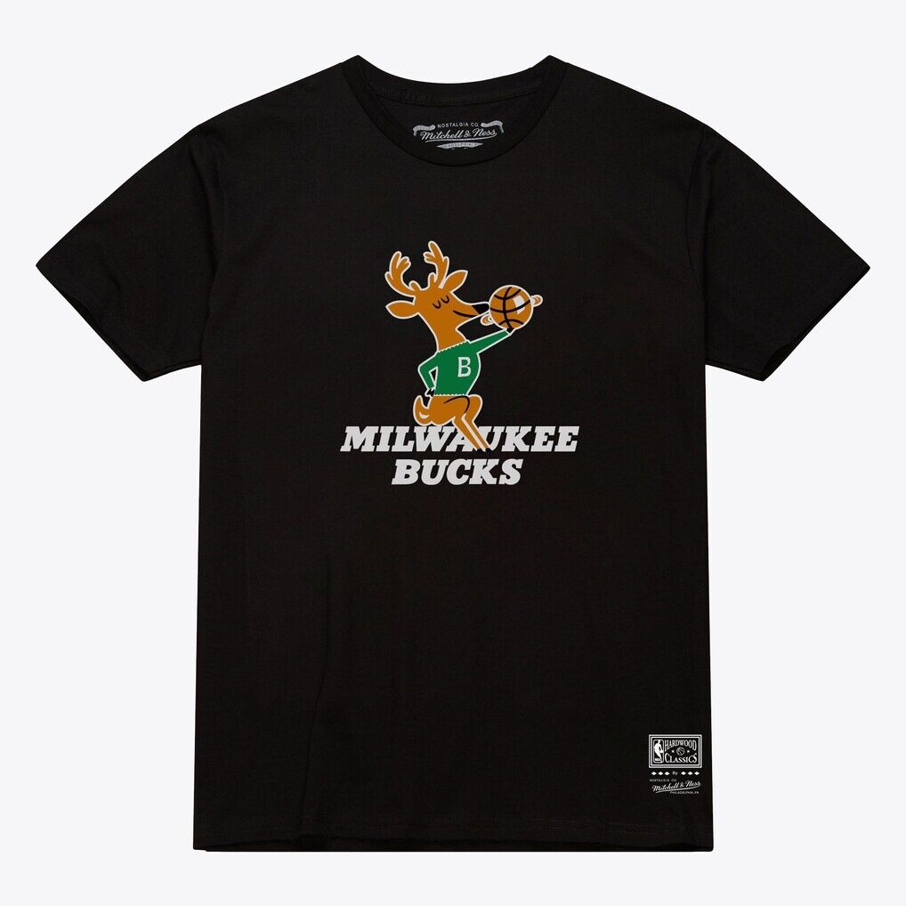 Milwaukee Bucks Mitchell & Ness Unisex Hardwood Classics Arch T-Shirt