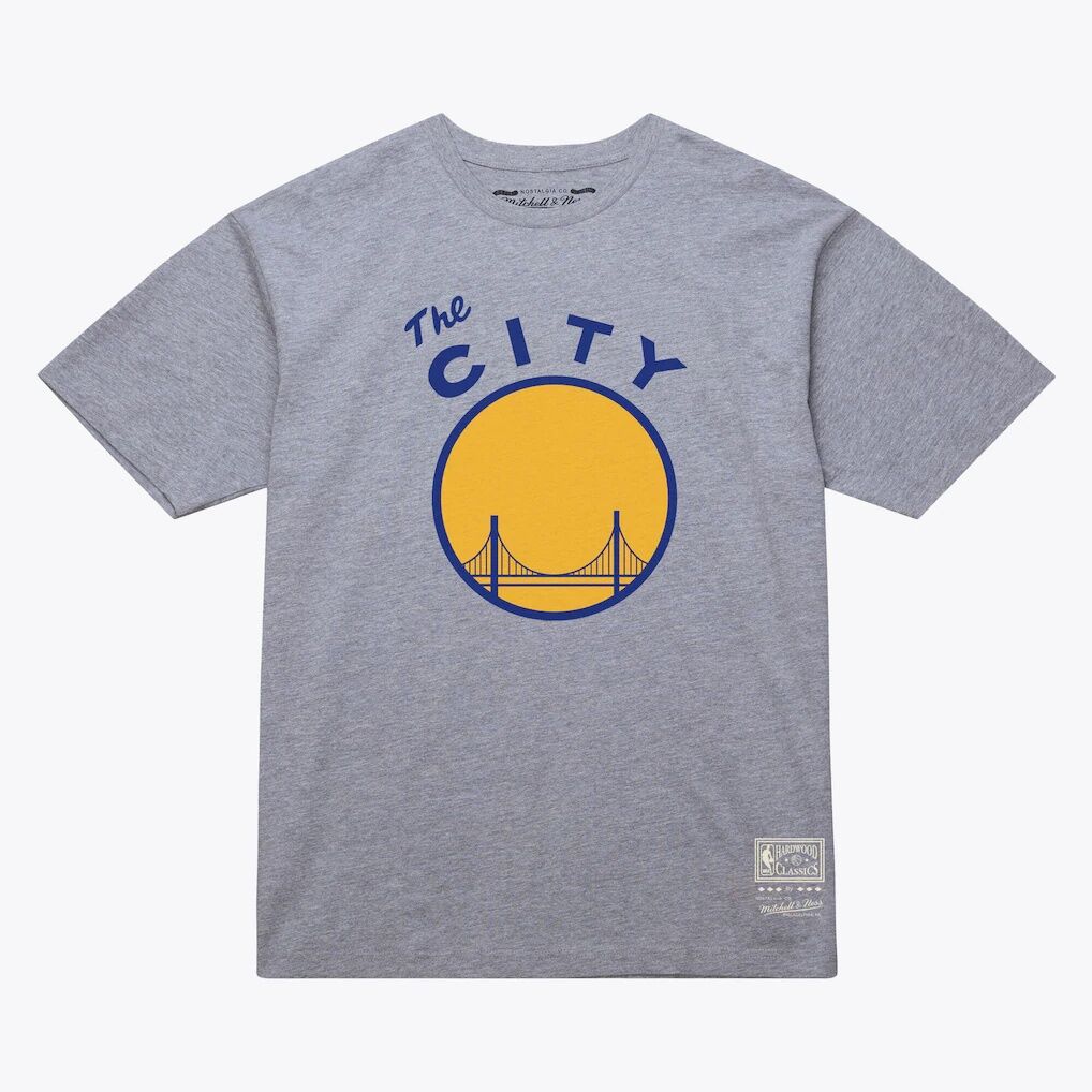 Golden State Warriors Mitchell & Ness Unisex Hardwood Classics Arch T-Shirt – Heather Gray