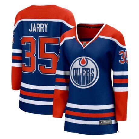 Tristan Jarry Edmonton Oilers Fashion7 Women's Home Breakaway Player Jersey - - Front View