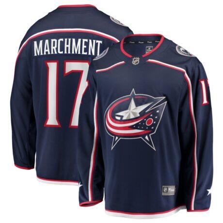 Mason Marchment Columbus Blue Jackets Fashion7 Home Premier Breakaway Player Jersey - Navy - Front View