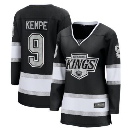 Adrian Kempe Los Angeles Kings Fashion7 Women's Home Breakaway Player Jersey - Black - Front View