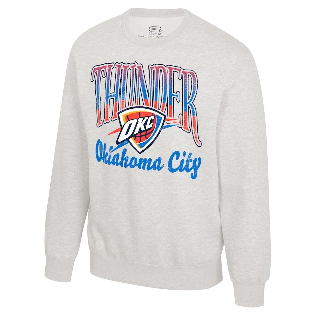 Oklahoma City Thunder Stadium Essentials Unisex Sky High Fleece Sweatshirt - Oatmeal