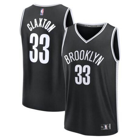 Nic Claxton Brooklyn Nets Fashion7 Fast Break Replica Jersey - Black - - Front View