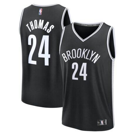 Cam Thomas Brooklyn Nets Fashion7 Fast Break Replica Jersey - Black - - Front View