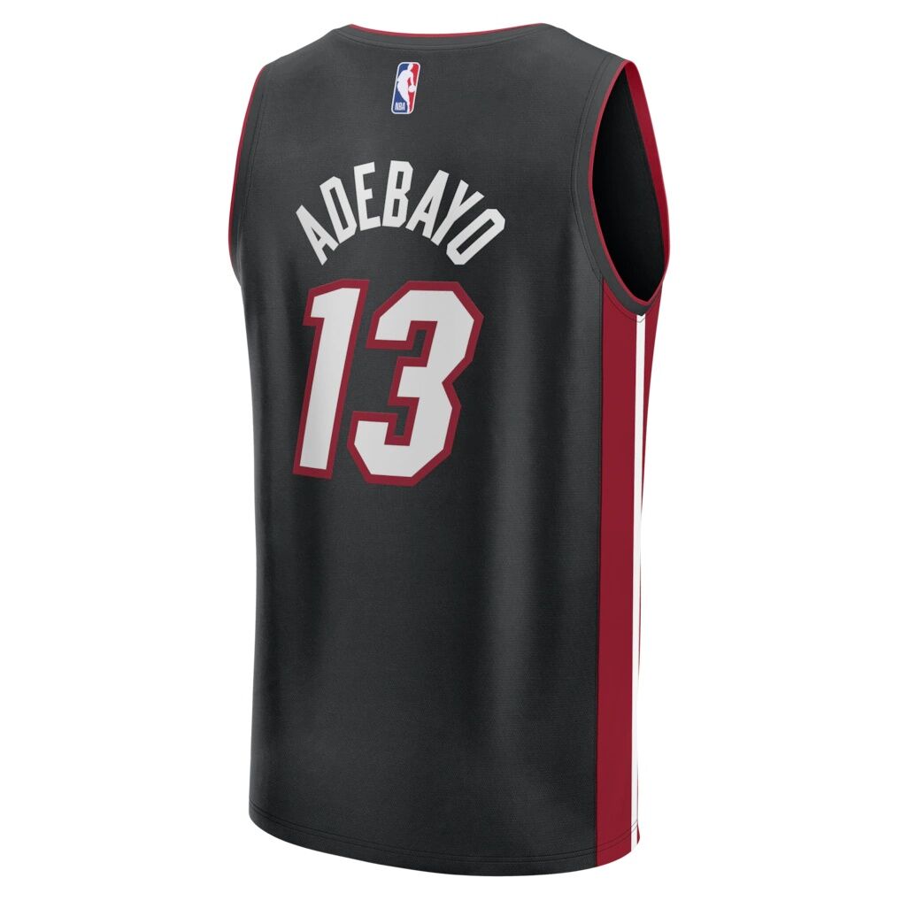 Bam Adebayo Miami Heat Fashion7 Fast Break Replica Jersey - Black - Icon Edition