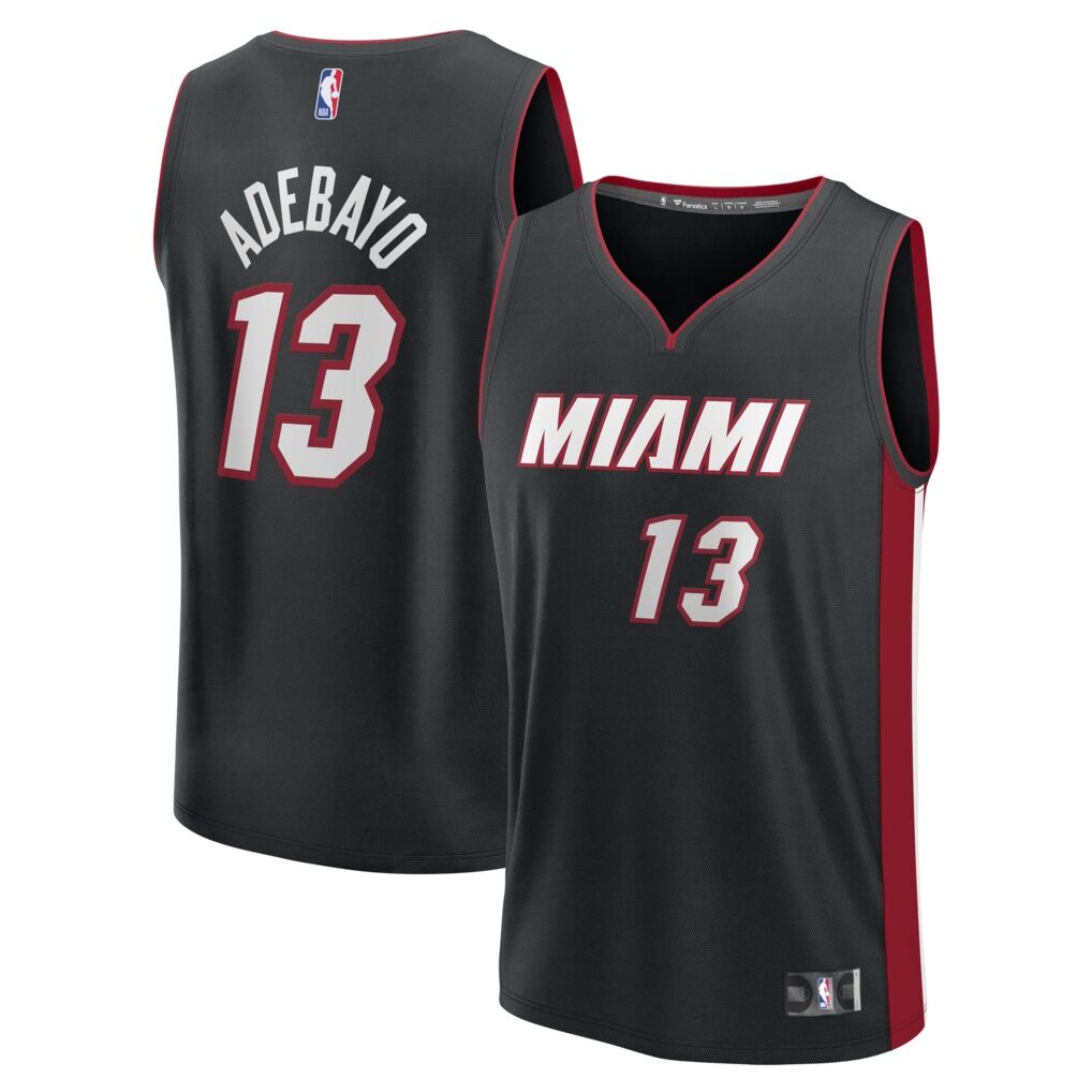 Bam Adebayo Miami Heat Fashion7 Fast Break Replica Jersey - Black - Icon Edition