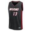 Bam Adebayo Miami Heat Fashion7 Fast Break Replica Jersey - Black - - Side View