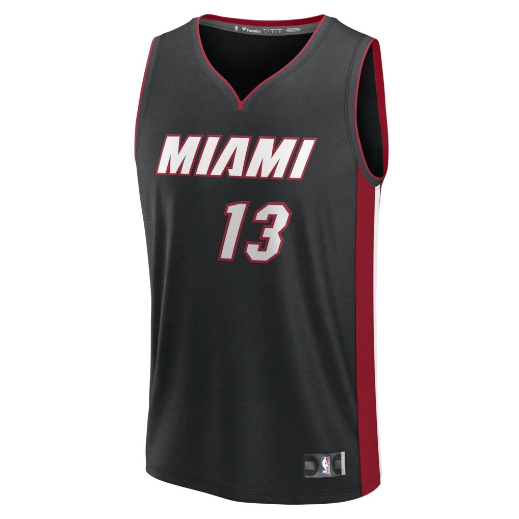Bam Adebayo Miami Heat Fashion7 Fast Break Replica Jersey - Black - Icon Edition