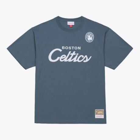 Boston Celtics Mitchell & Ness Thunderstorm T-Shirt - Blue - Front View