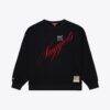 Denver Nuggets Mitchell & Ness Women's Hardwood Classics Script Lightweight Sweatshirt - Black - Front View