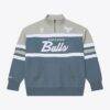Chicago Bulls Mitchell & Ness Thunderstorm Head Coach Quarter-Zip Jacket - Blue - Front View