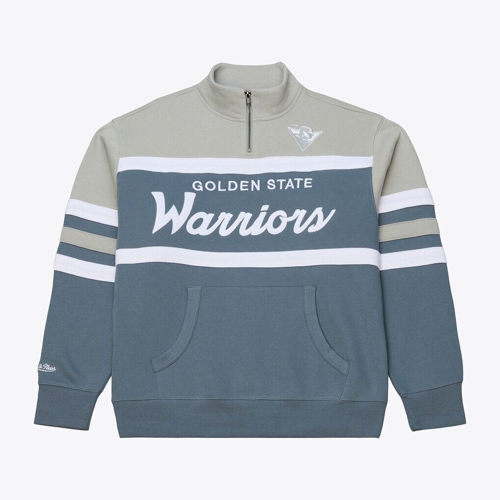 Golden State Warriors Mitchell & Ness Thunderstorm Head Coach Quarter-Zip Jacket