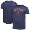 Boston Red Sox Champion Cooperstown Wordmark Lockup Tri-Blend T-Shirt - Navy - Back View