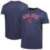 Boston Red Sox Champion Cooperstown Wordmark Lockup Tri-Blend T-Shirt - Navy - Front View