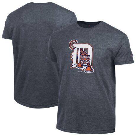 Detroit Tigers Champion Cooperstown Logo Tri-Blend T-Shirt - Navy - Front View
