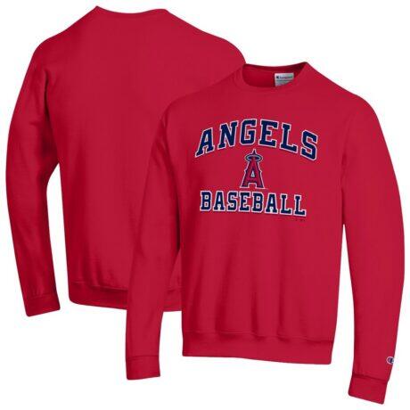 Los Angeles Angels Champion Heart & Soul Powerblend Sweatshirt - Red - Front View
