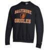 Baltimore Orioles Champion Heart & Soul Powerblend Sweatshirt - Black - Side View