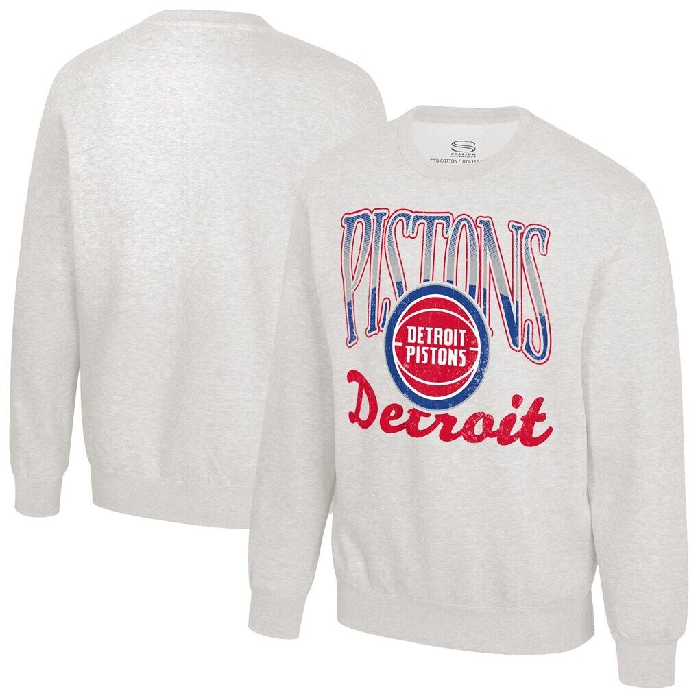 Detroit Pistons Stadium Essentials Unisex Sky High Fleece Sweatshirt - Oatmeal