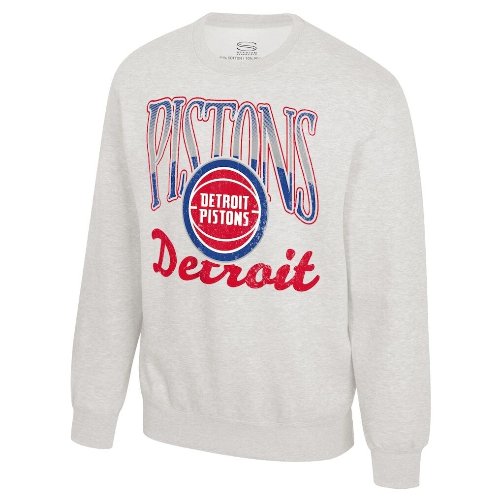 Detroit Pistons Stadium Essentials Unisex Sky High Fleece Sweatshirt - Oatmeal