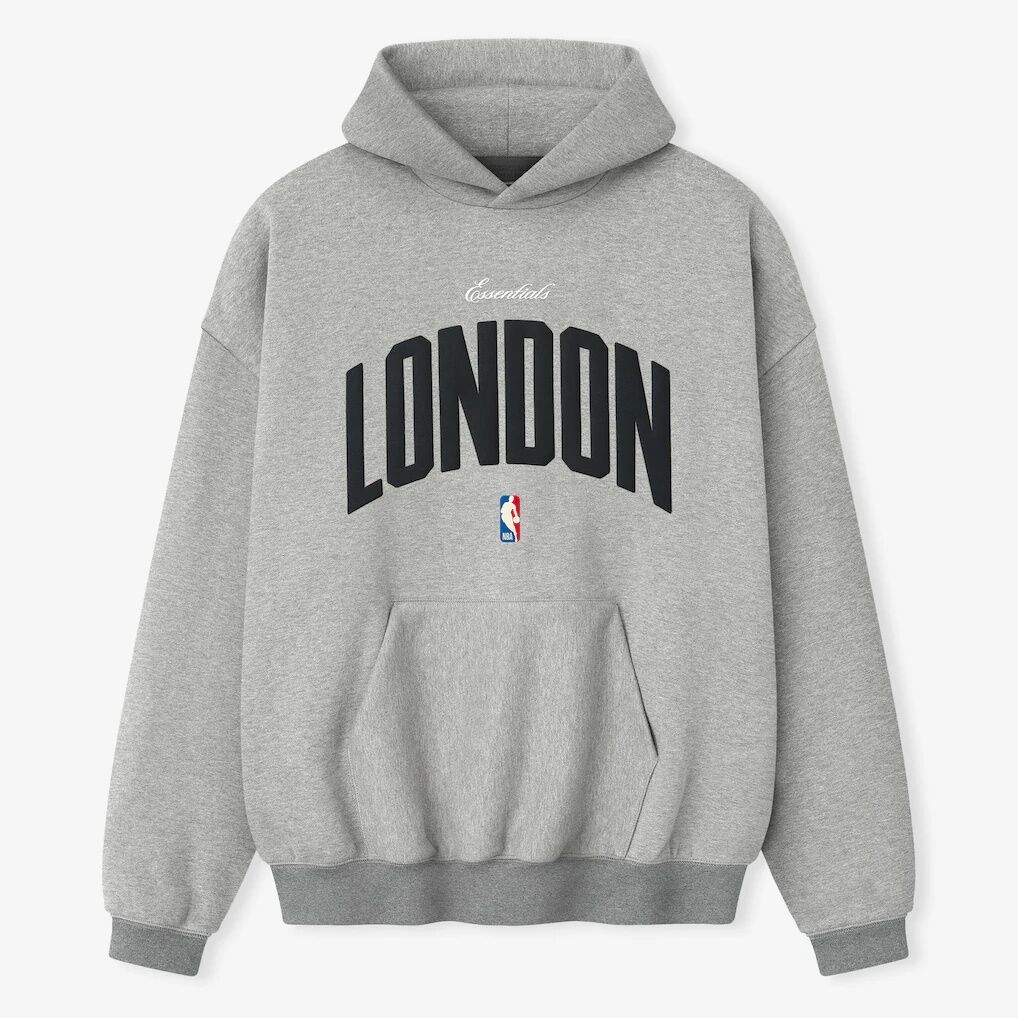 Fear of God x NBA Unisex London Game 90s Hoodie - Heather Gray